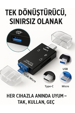 Çok Fonksiyonlu 6 In 1 Otg Kart Okuyucu Telefon -tablet Pc Uyumlu