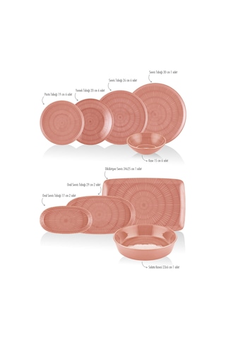 The Mia The Mia Noon Yemek Takımı 6 Kişilik Somon 31 Parça Somon