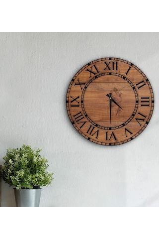 Bk Gift Dekoratif 45Cm Ahşap Duvar Saati-155
