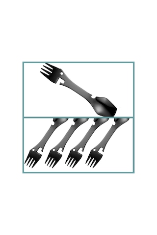 Omeniv Çelik Çatal Kaşık Bıçak Kapak Konserve Açacağı Outdoor