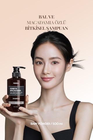 Kırılma Karşıtı Besleyici Bakım Şampuanı Kundal Honey & Macadamia Nature Shampoo 500ml Baby Powder