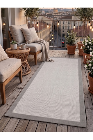 Vektör Sisal Halı Kaymaz Taban Silinebilir Yıkanabilir Modern Salon Mutfak Koridor Halısı Beyaz Gri