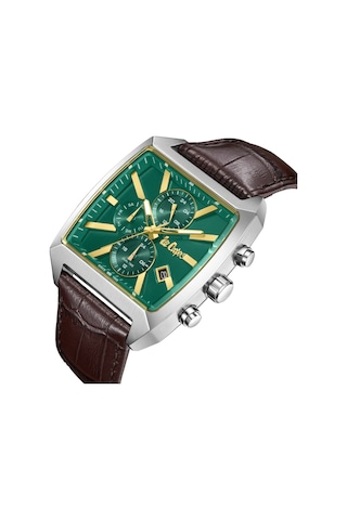 Lee Cooper Lc08180.372 Kare Kadran Deri Kordon Metal Kasa 5 Atm Suya Dayanıklı Kahverengi Renk Erkek Kol Saati Metalik