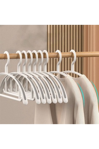 Xiaaokeji Kaymaz Elbise Askısı Dolap Düzenleyici Elbise Askıları Beyaz