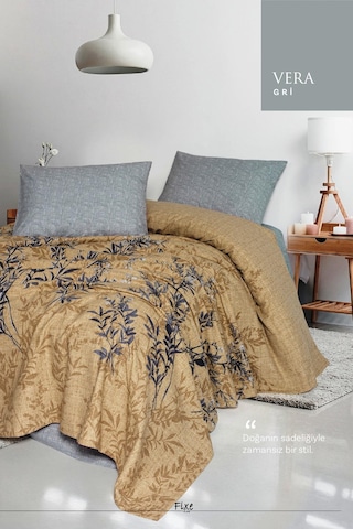 Vera Gri Premium Çift Kişilik Pike Takımı Yumuşak Pamuk, Zarif Tasarım Gri