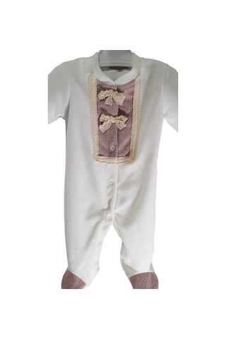 Dantel Detaylı Lüx Kız Bebek Kadife Tulum Çok Renkli