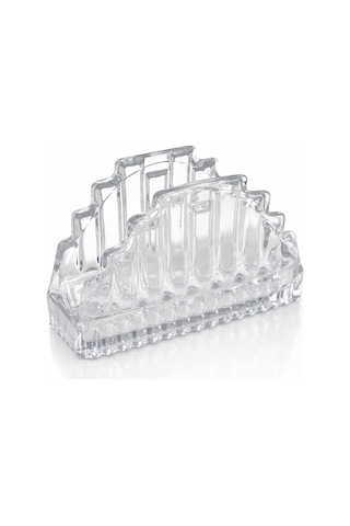 Grandora 2'li Cam Peçetelik Şeffaf Dekoratif Lüks Kristal Görünümlü Peçete Tutucu (En:12CM, Boy: 12CM)