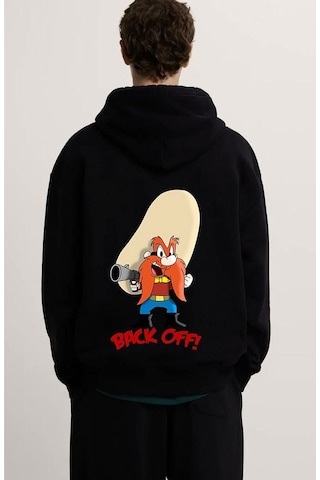 Pisa Art Haydo Geri Bas Sweatshirt Back Off Hrmsw3461 Siyah