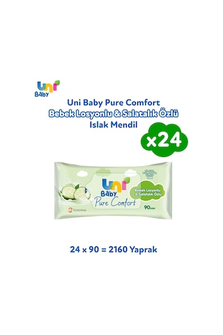 Uni Baby Pure Comfort Bebek Losyonlu & Salatalık Özlü Islak Mendil 24'Lü 2160 Yaprak
