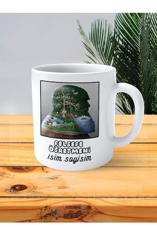 Felsefe Öğretmeni Baskılı Kupa Bardak İsimli Kişiye Özel Dede Sakal Doğa Çok Renkli