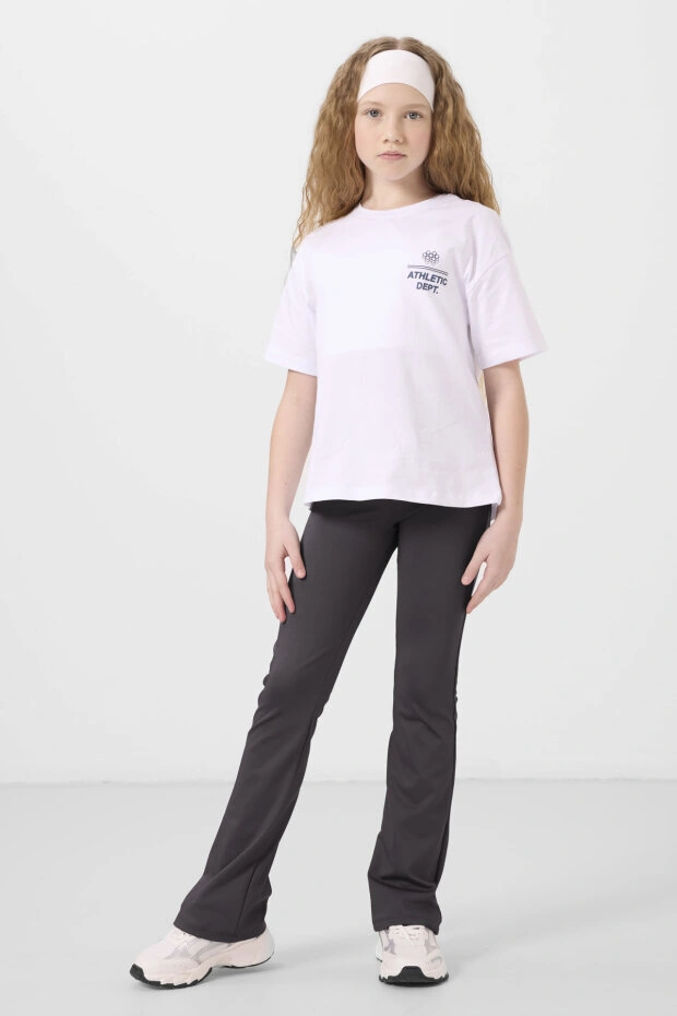 Esnek Performans İspanyol Paça 2li Paket Antrasit-taş Kız Çocuk Tayt - 75193 Antrasit - Gri