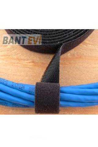 Kablo Toplama Cırtı Siyah 1metre Cırt Cırt Bant Kablo Düzenleyici