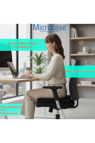 Microcase Araç Ve Ofis İçin Terletmez Ergonomik İpli Oturma Minderi 43 X 40 X 4cm 2 Adet Al5382