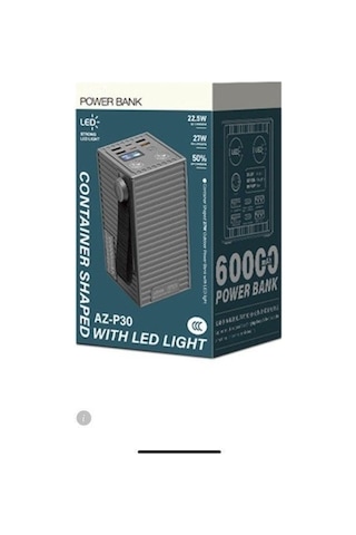 Pdateknoloji Azeada 60000mah 27w Led Göstergeli Power Bank Az-p30 Koyu Gri