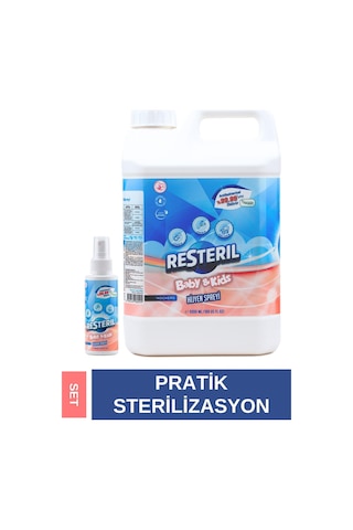 Yenidoğan Bebek Sterilizatör Alkolsüz Biberon Emzik Temizleyici Dezenfektan Sprey Set