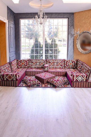 Şark Köşesi Takımı Bordo Anadolu Modeli 18 Parça 20 Cm Minder Kalınlığı Bordo
