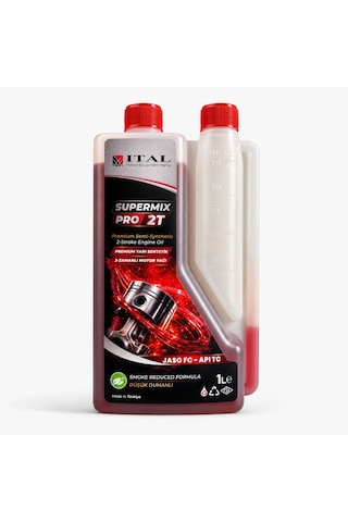 Ital Supermix Pro 2t 1 Litre Ölçekli Yarı Sentetik 2 Zamanlı Motor Yağı Kırmızı