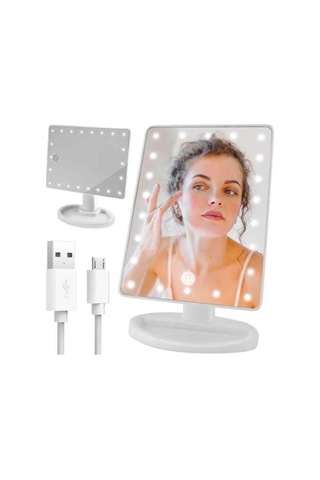 Led Işıklı Makyaj Aynası - Ayarlanabilir - Beyaz Diğer