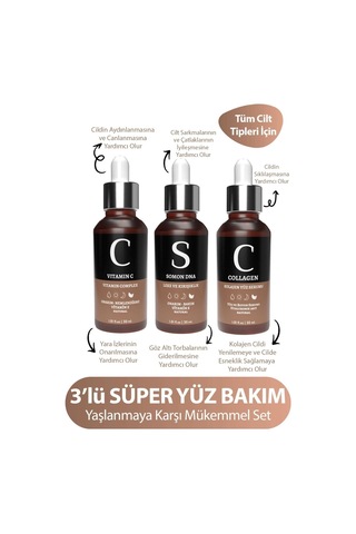 Collegen & Somon Dna & C Vitamini Cilt Bakım Serum Seti Avantajlı Set