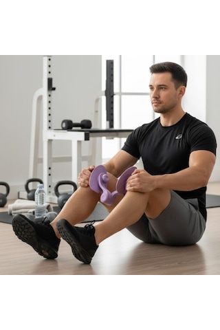 Buffer Bacak Arası İncelten Egzersiz Aleti - İç Bacak Sıkılaştırıcı, Pelvik Kas Güçlendirici Plastik Spor Aparatı Siyah