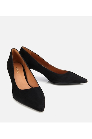 Hotiç Kadın Süet Deri Siyah Esnek Tabanlı İnce Topuklu Stiletto 01ayh312500a100 Siyah