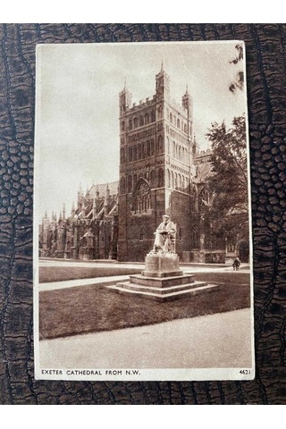 1950'li Yıllarından İngiltere E.a. Sweetman And Sons Kartpostal "exeter Cathedral From N.w."