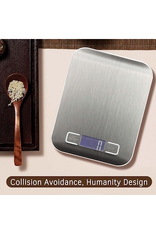 Tenfowee "taşınabilir Hassas Mutfak Terazisi - 5kg Kapasiteli, Usb Şarjlı, Çoklu Ölçü Birimi G/ml/oz/lb " Gümüş