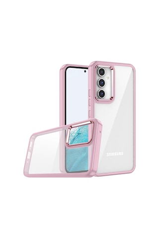 Samsung Uyumlu Galaxy A14 Kılıf Zore Flora Kapak Rose Gold