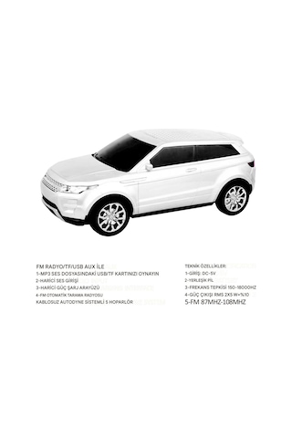 Beyaz Şarjlı Lüks Suv Tasarımlı Usb/aux Çıkışlı Fm Radyolu Bluetooth Hoparlör Speaker