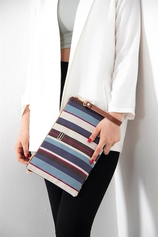 Silver Polo Mix - Taba Ekose Kadın Portföy Ve Clutch El Çantası Sp1034