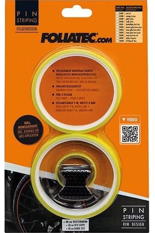 Foliatec Jant Şerit Seti Ve Montaj Aparatı 215x4cm-6mm Neon Sarı