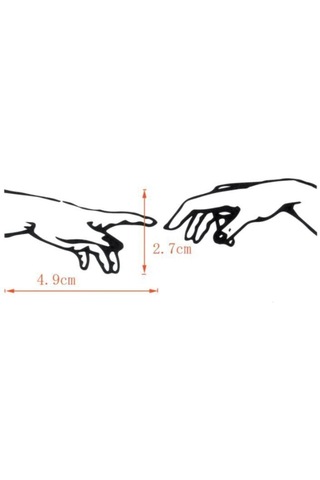 Çift El Ruhani Dokunuş Temas Parmak Su Geçirmez Kol Bilek Omuz Sırt Geçici Dövme