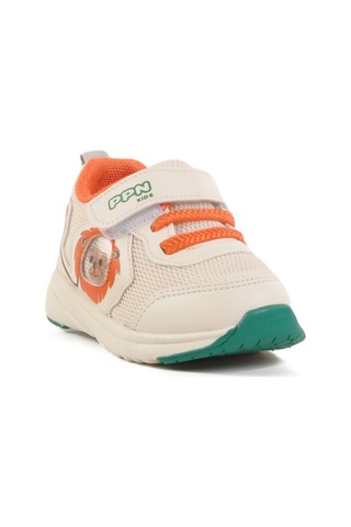 Krem Cırtlı Fileli Hafif Unisex Çocuk Spor Ayakkabı 1931 İ Krem-turuncu Krem - Turuncu