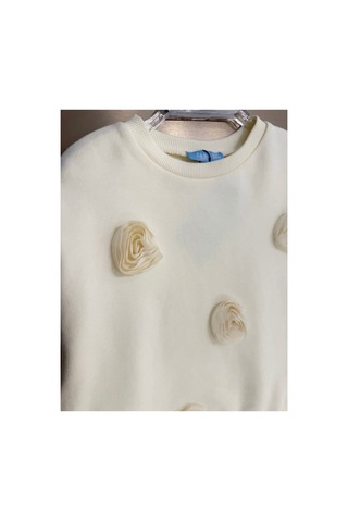 Laciel Prs Laciel Çicek Detaylı Sweatshirt Krem Krem