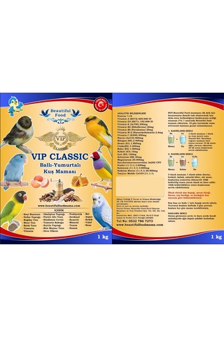 Beautiful Food Ballı Yumurtalı Vip Classic Kuş Yemi 1kg