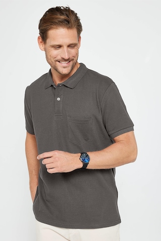 Tudors Erkek Regular Fit Klasik Kesim %100 Pamuk Düz Pike Gri Polo Yaka Tişört-46241 Gri