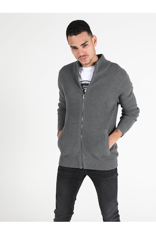 Colin's Slim Fit Erkek Gri Melanj Hırka CL1050050_Q1.V2_MGA