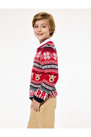 Koton Kırmızı Erkek Çocuk Kazak 6wkb90012tt Kırmızı