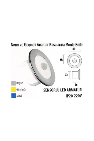Sensörlü Led Armatür 3 Renk Seçenekli Krd09 Ip20 - 220V (428699082)