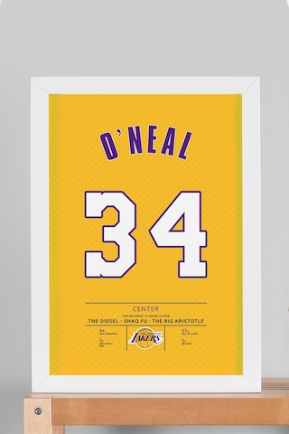 Shaquille O'neal Forma Çerçeveli Tablo - Nba Los Angeles Lakers Jersey