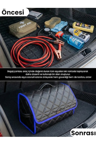 Araç Bagaj Düzenleyici Organizer Deri Kaymaz Cırt Bantlı Geniş Hacimli Çanta,su Geçirmez A5