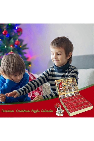 24 Parçalı Noel Advent Takvimi Kız Erkek 1008 Parçalı Noel Bulmaca Geri Sayım Takvimi