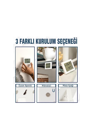 Bluefox Dijital Oda Termometresi Ve Nem Ölçer Lcd Ekranlı, Kompakt Higrometre, İç Mekan Sıcaklık Ve Nem Takib