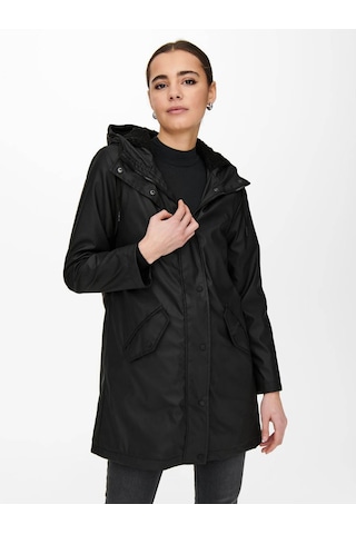 15206116 Only Onlsally Raincoat Otw Noos Kadın Kaban Black/BLACK