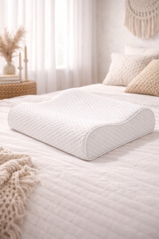 Microjelly Pamuklu Boyun Destekli 50 X 70 Cm Ergonomik Yastık Beyaz