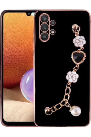 Galaxy A32 4g Kılıf El Tutamaçlı Kamera Korumalı Zore Taka Silikon Kapak Siyah