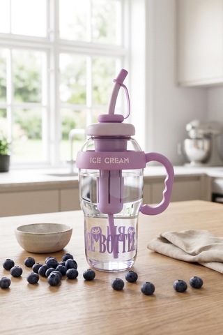Ice Bottle Pipetli Suluk Matara 1300 Ml Mor