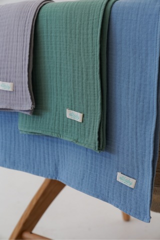 Pamuk 4 Katlı Müslin Battaniye Seti 3'lü Gri