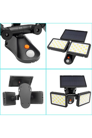 Sensörlü 36 Cob Ledli Solar Aydınlatmalı Duvar Lambası W770b Belirtilmemis