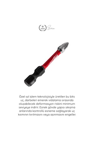 Vidalama Pz2 Yıldız Bits Uç 50 Mm Darbeli Vidalama Tornavida Aksesuarı Profesyonel Çelik Şok Emici